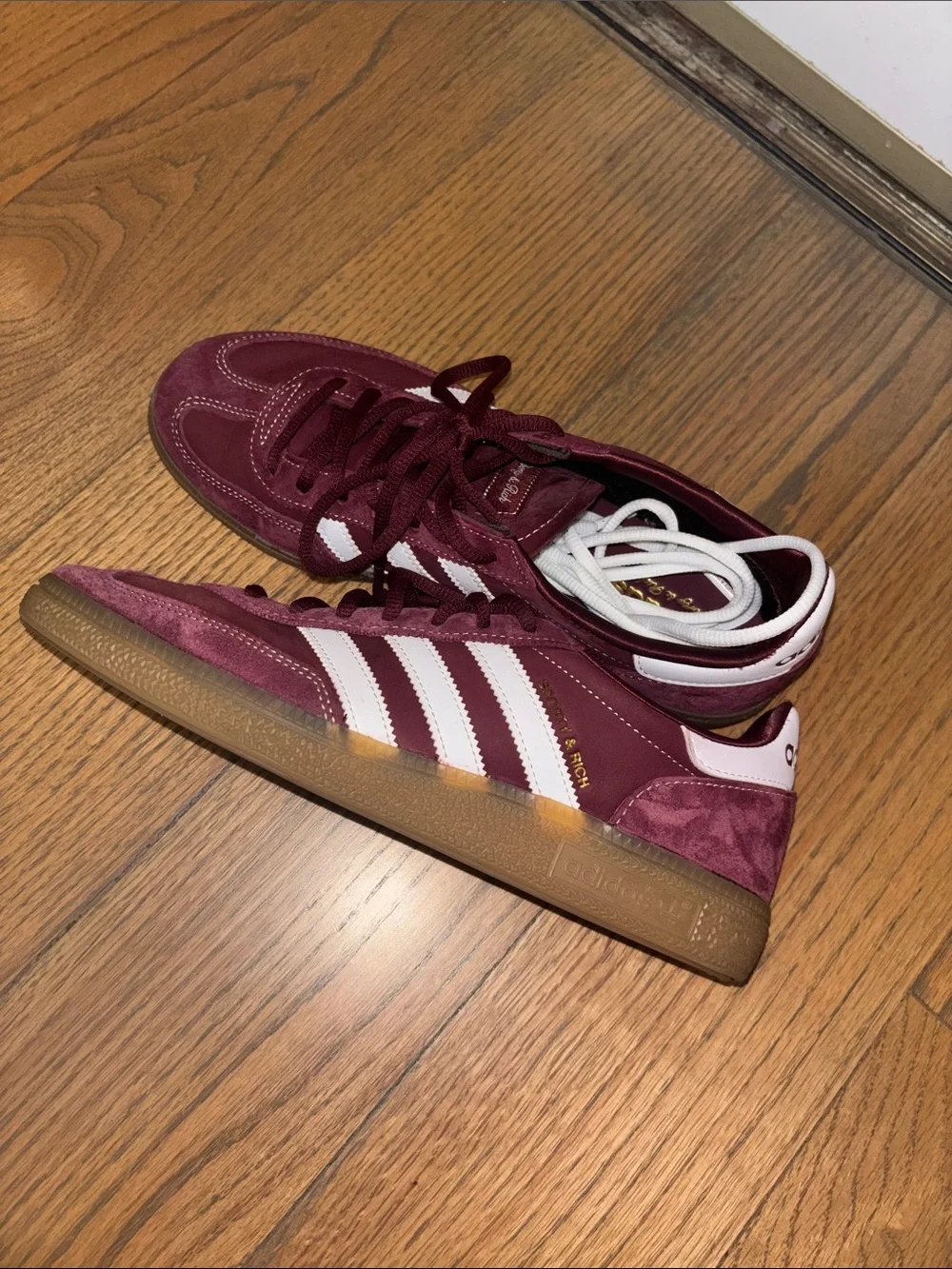 adidas Women's Gazelle Sneakers in Burgundy and White